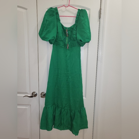 15. NWT SANDRO FALBALA CRYSTAL EMBELLISHED CUT OUT DRESS SIZE 36 / SMALL - Picture 8 of 13